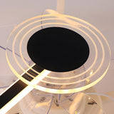 Simple 7 Blade Circular Modern Ceiling Fan with Light Image - 11