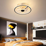 Simple 7 Blade Circular Modern Ceiling Fan with Light Image - 15