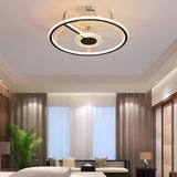 Simple 7 Blade Circular Modern Ceiling Fan with Light Image - 16