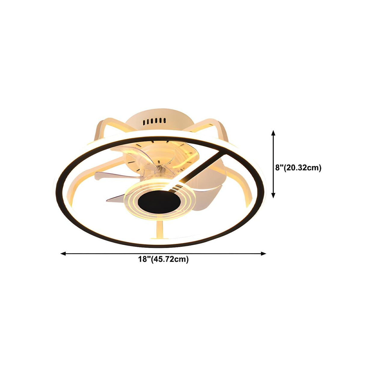 Simple 7 Blade Circular Modern Ceiling Fan with Light 