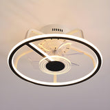 Simple 7 Blade Circular Modern Ceiling Fan with Light Image - 2