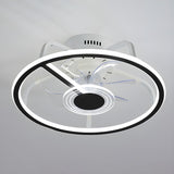 Simple 7 Blade Circular Modern Ceiling Fan with Light Image - 7