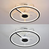 Simple 7 Blade Circular Modern Ceiling Fan with Light Image - 8