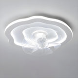 Simple 7 Blade White Wave LED Ceiling Fan With Light Image - 9