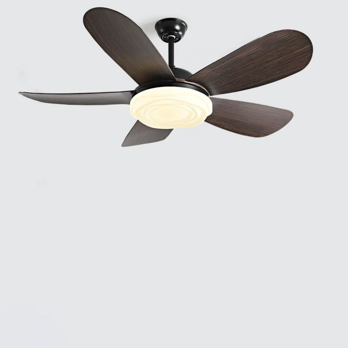 Simple Adjustable 5 Blade Wood Ceiling Fan with Light Image - 11