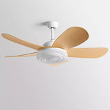 Simple Adjustable 5 Blade Wood Ceiling Fan with Light Image - 14