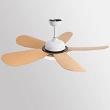 Simple Adjustable 5 Blade Wood Ceiling Fan with Light Image - 16