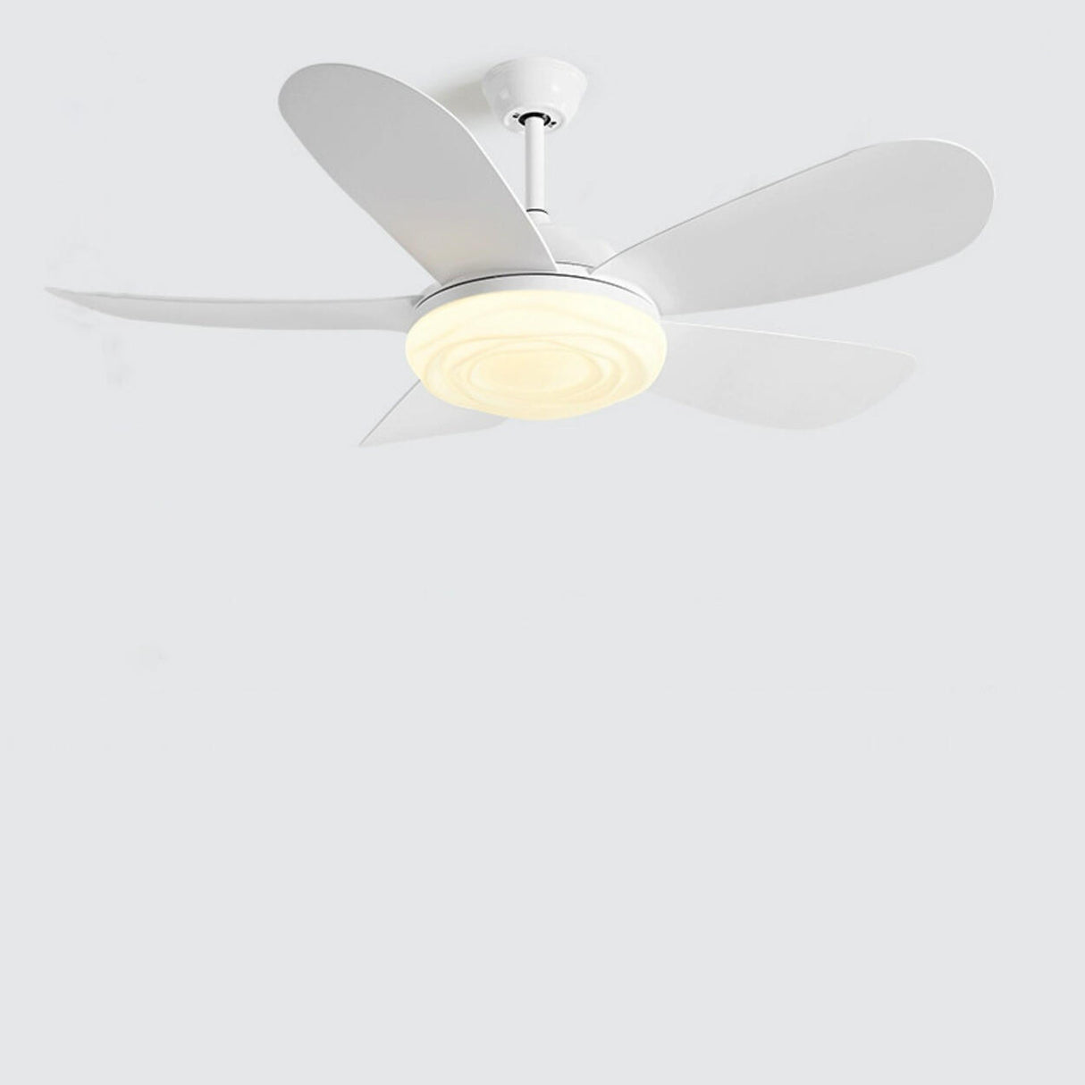 Simple Adjustable 5 Blade Wood Ceiling Fan with Light Image - 2