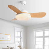 Simple Adjustable 5 Blade Wood Ceiling Fan with Light Image - 22