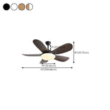 Simple Adjustable 5 Blade Wood Ceiling Fan with Light Image - 24