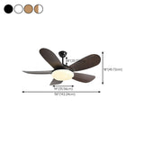 Simple Adjustable 5 Blade Wood Ceiling Fan with Light Image - 26