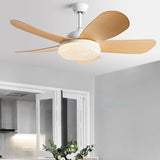 Simple Adjustable 5 Blade Wood Ceiling Fan with Light Image - 4