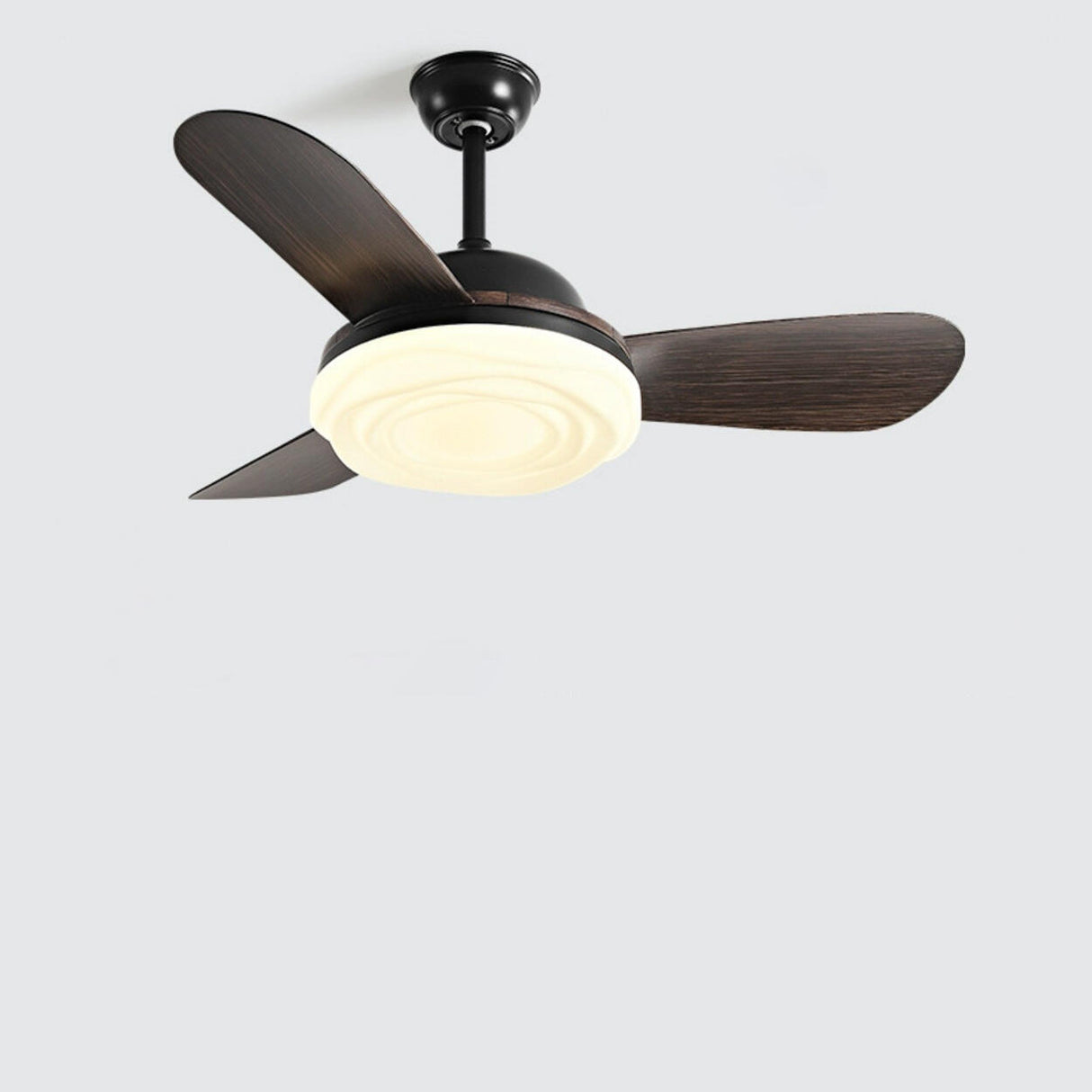 Simple Adjustable 5 Blade Wood Ceiling Fan with Light Image - 6