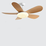 Simple Adjustable 5 Blade Wood Ceiling Fan with Light Image - 8