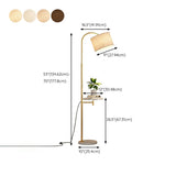 Simple Adjustable Barrel Gold Floor Lamp with Storage #size