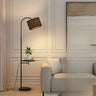 Simple Adjustable Barrel Gold Floor Lamp with Storage Image - 7