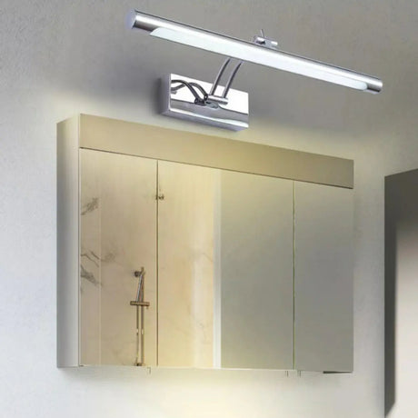 Simple Adjustable Chrome LED Bathroom Vanity Light Image - 1