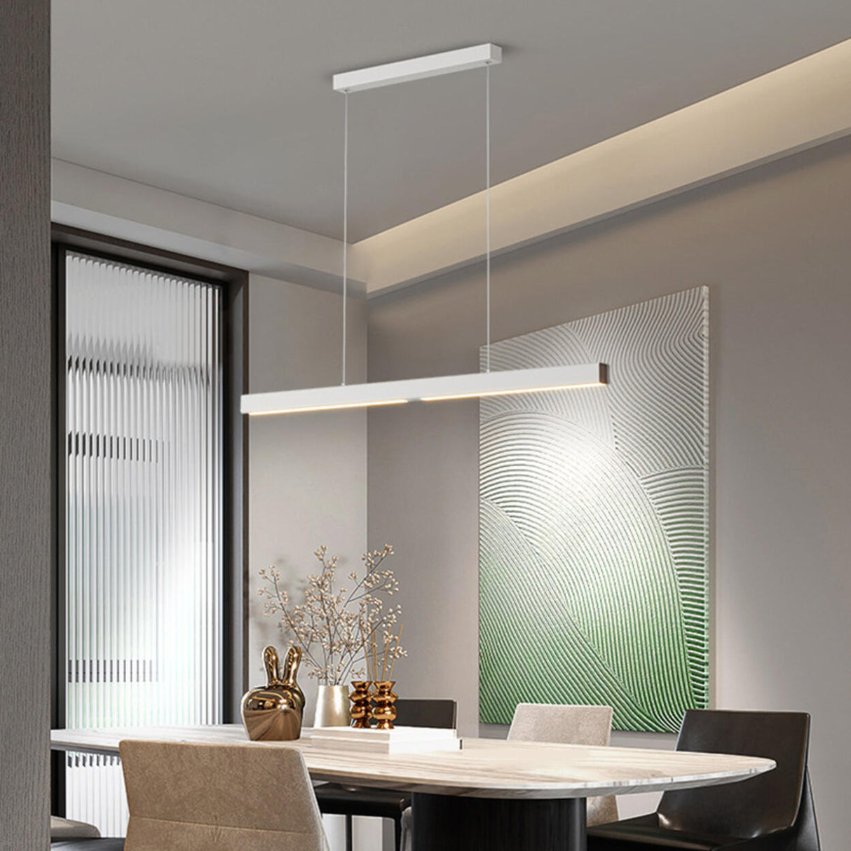 Simple Adjustable Linear LED Island Hanging Light Image - 25