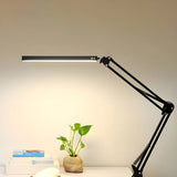 Simple Adjustable Metal Black LED Study Table Lamp Image - 1