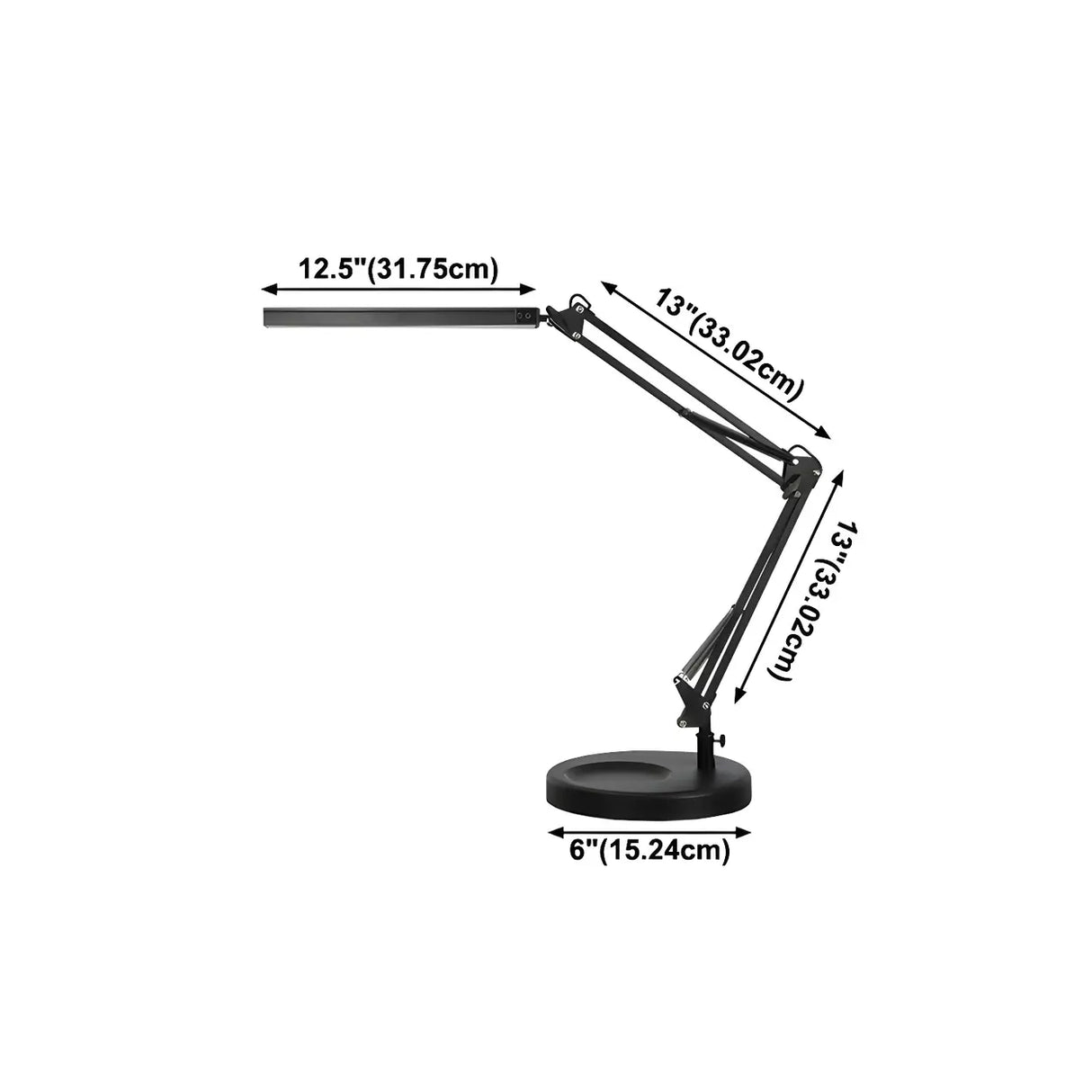 Simple Adjustable Metal Black LED Study Table Lamp 