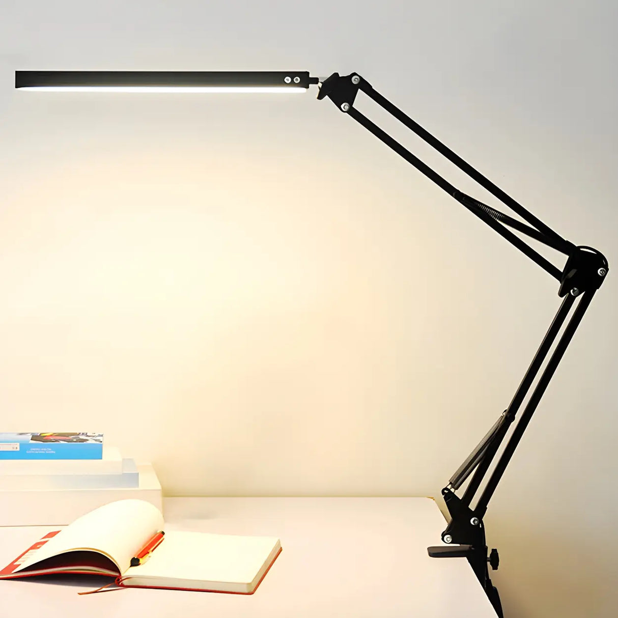 Simple Adjustable Metal Black LED Study Table Lamp Image - 3