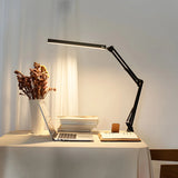 Simple Adjustable Metal Black LED Study Table Lamp Image - 9