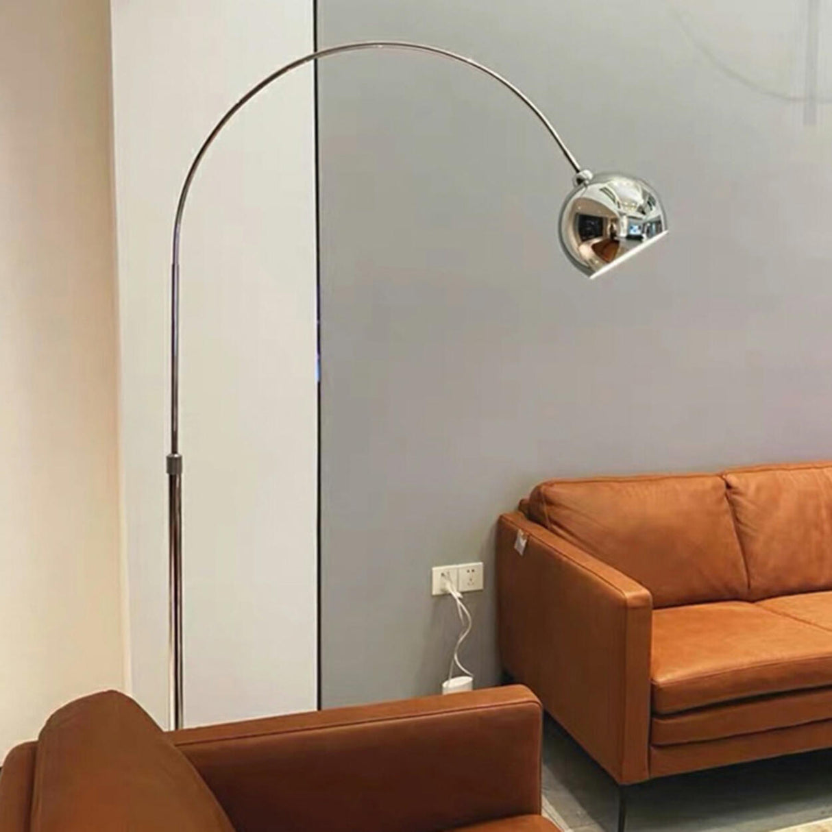 Simple Adjustable Metal Dome Arched Floor Lamps Image - 12