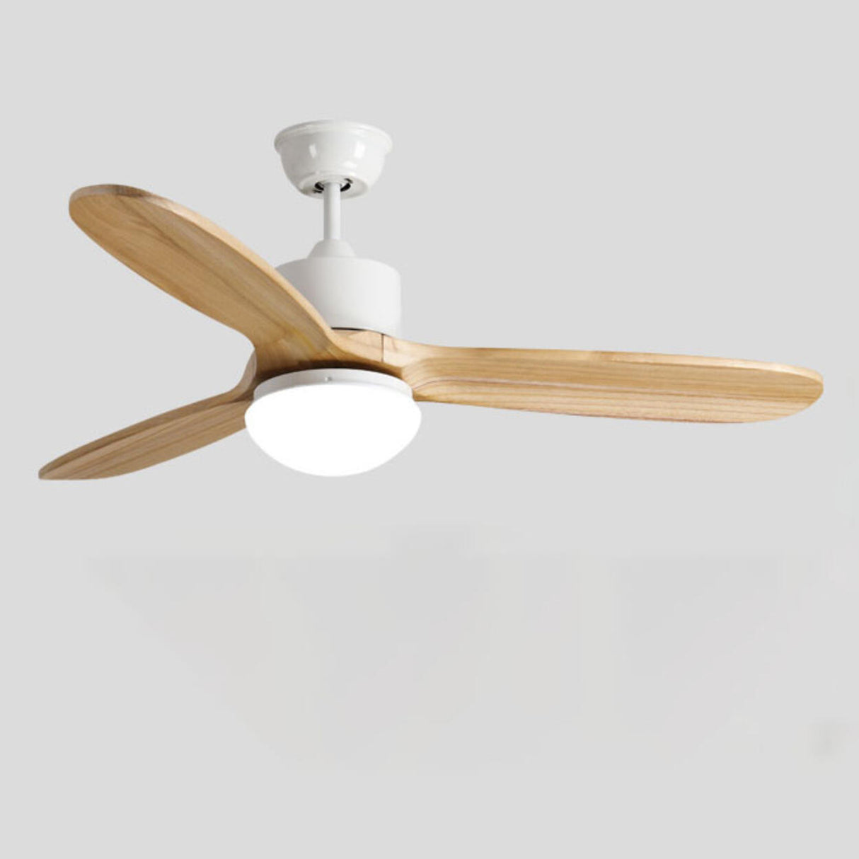 Simple Adjustable Wood 3 Blade Ceiling Fan with Light Image - 7