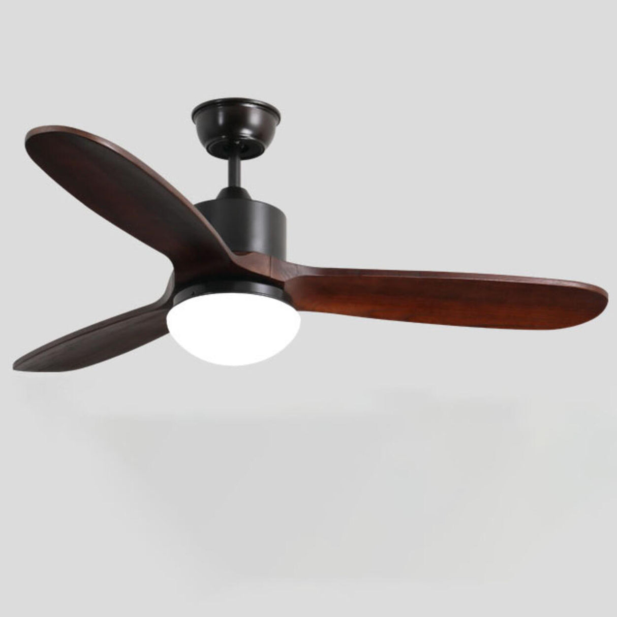 Simple Adjustable Wood 3 Blade Ceiling Fan with Light Image - 8