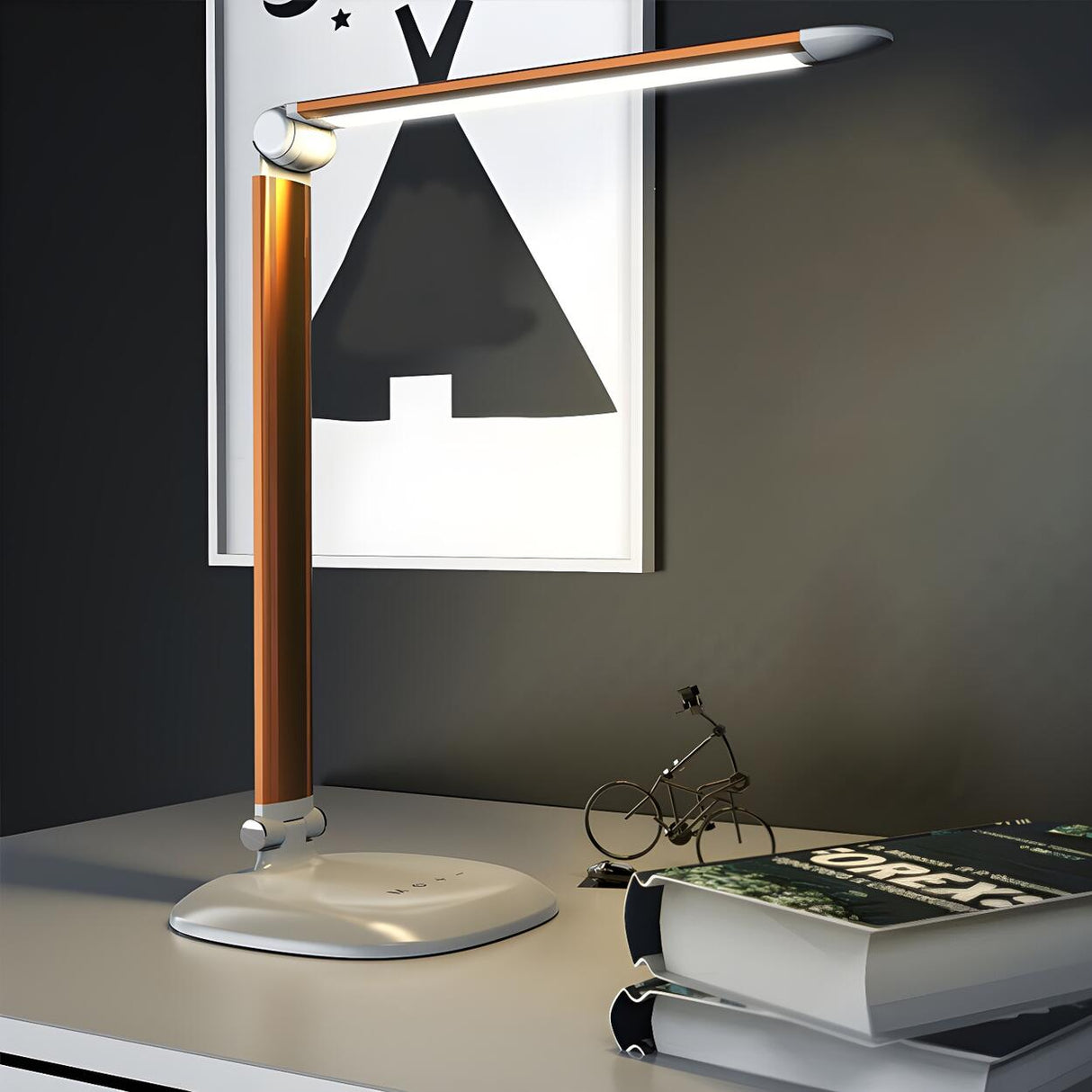 Simple Aluminum Linear LED Table Lamp with Touch Switch Image - 11