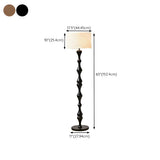 Simple Barrel Black Wooden LED Norden Floor Lamp #size