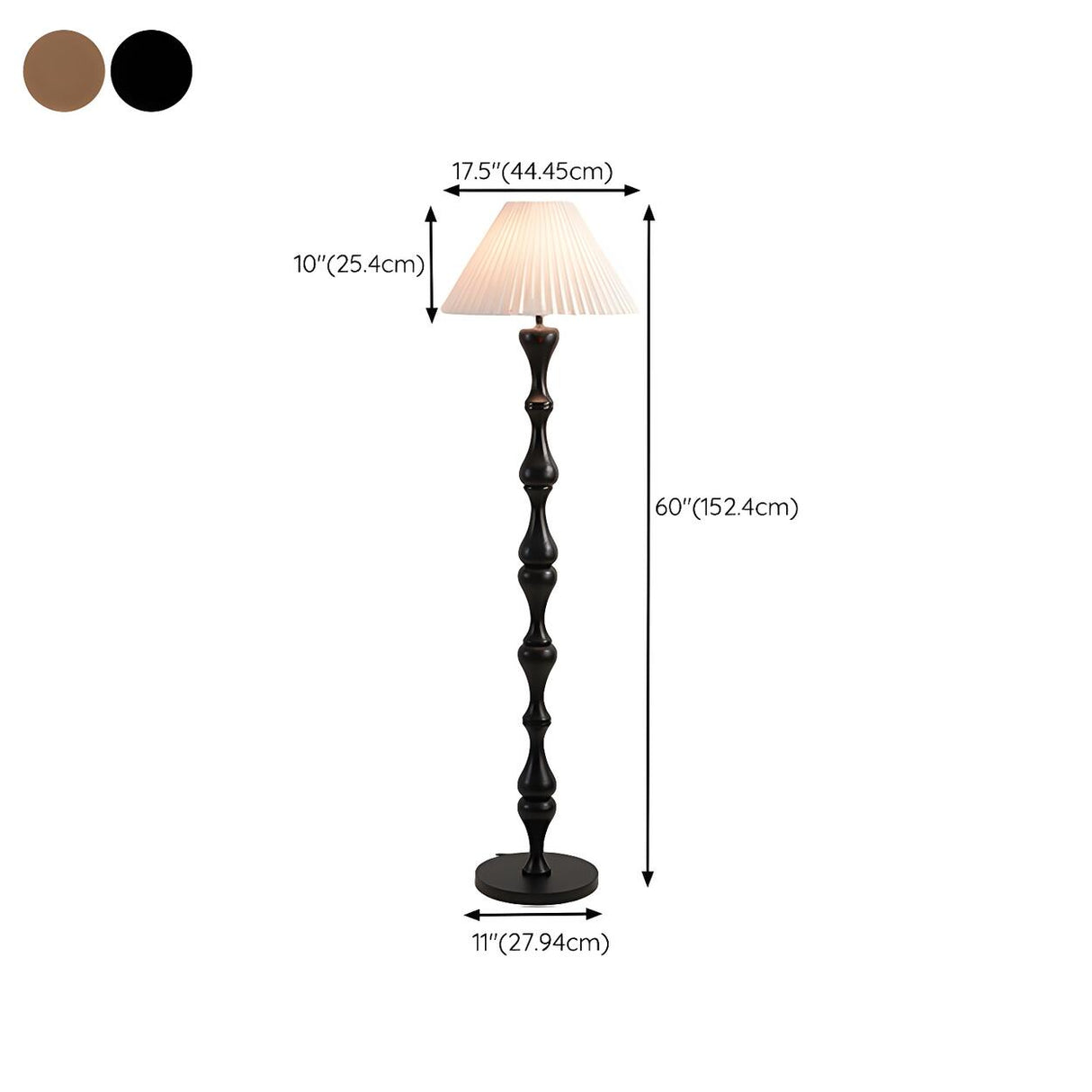 Simple Barrel Black Wooden LED Norden Floor Lamp Image - 12