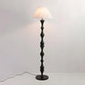 Simple Barrel Black Wooden LED Norden Floor Lamp Image - 2