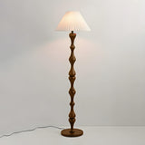 Simple Barrel Black Wooden LED Norden Floor Lamp Image - 5