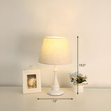 Simple Barrel Fabric Shade Art Conical Base Table Lamp Image - 8