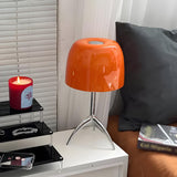 Simple Barrel Shade Metal Triangle Stand Table Lamp Image - 3