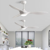 Simple Bedroom 3 Blade Wood Ceiling Fan with Light Image - 2