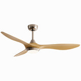 Simple Bedroom 3 Blade Wood Ceiling Fan with Light Image - 5