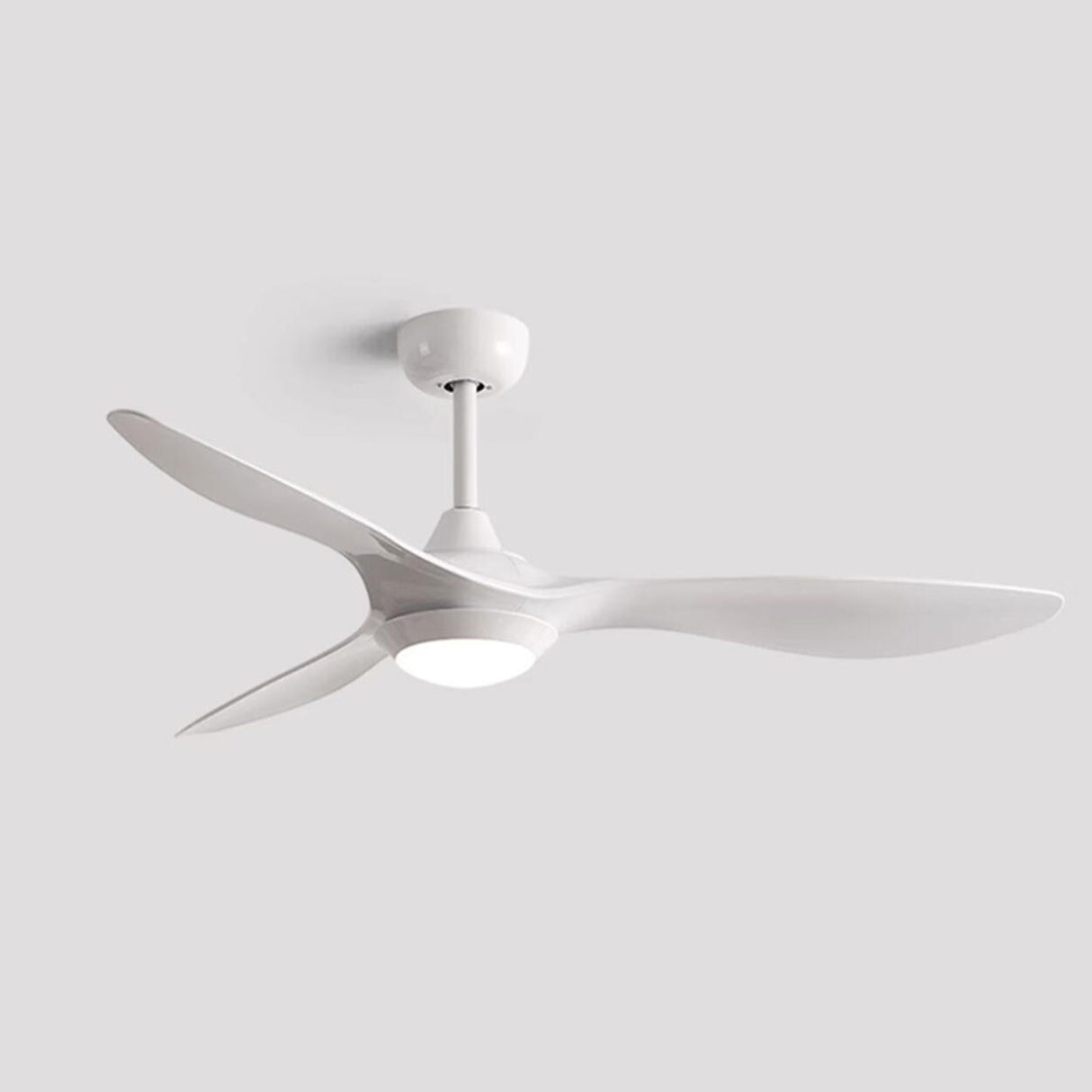 Simple Bedroom 3 Blade Wood Ceiling Fan with Light Image - 7