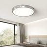 Simple Bedroom Chrome Round Flush Mount Ceiling Light Image - 1