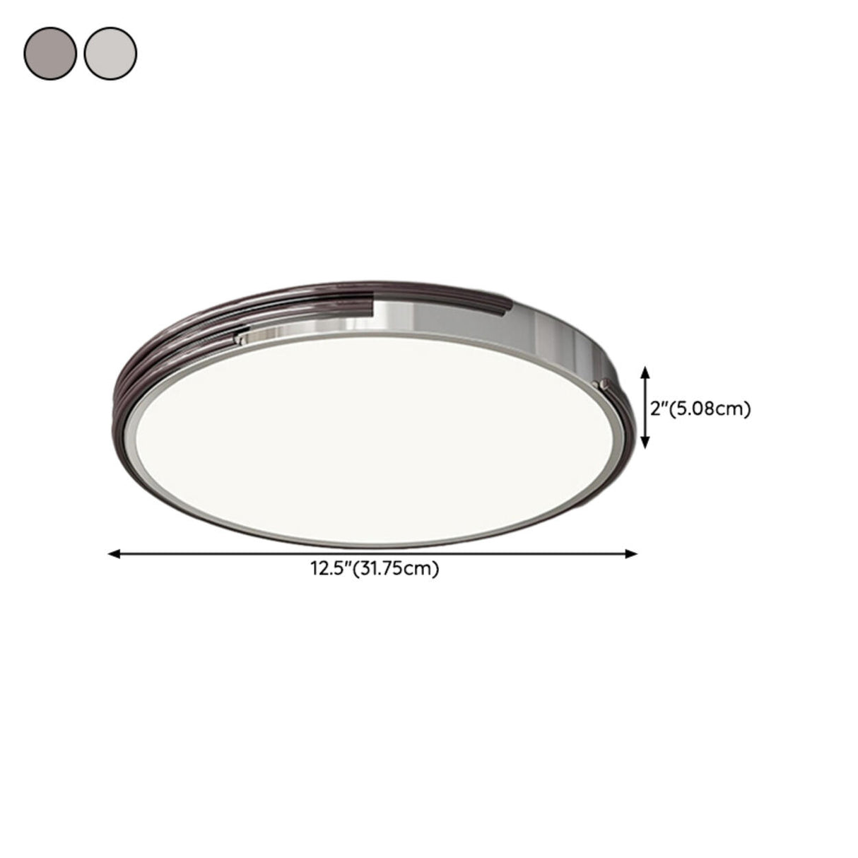 Simple Bedroom Chrome Round Flush Mount Ceiling Light 