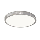 Simple Bedroom Chrome Round Flush Mount Ceiling Light Image - 5