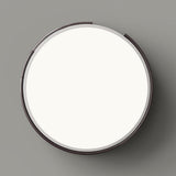 Simple Bedroom Chrome Round Flush Mount Ceiling Light Image - 8