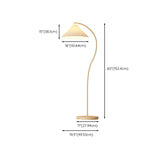 Simple Bedroom Cone White Curved Metal Floor Lamp #size