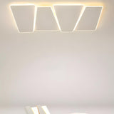 Simple Bedroom Square White LED Semi-Flush Mount Light Image - 3