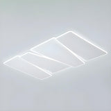 Simple Bedroom Square White LED Semi-Flush Mount Light Image - 6