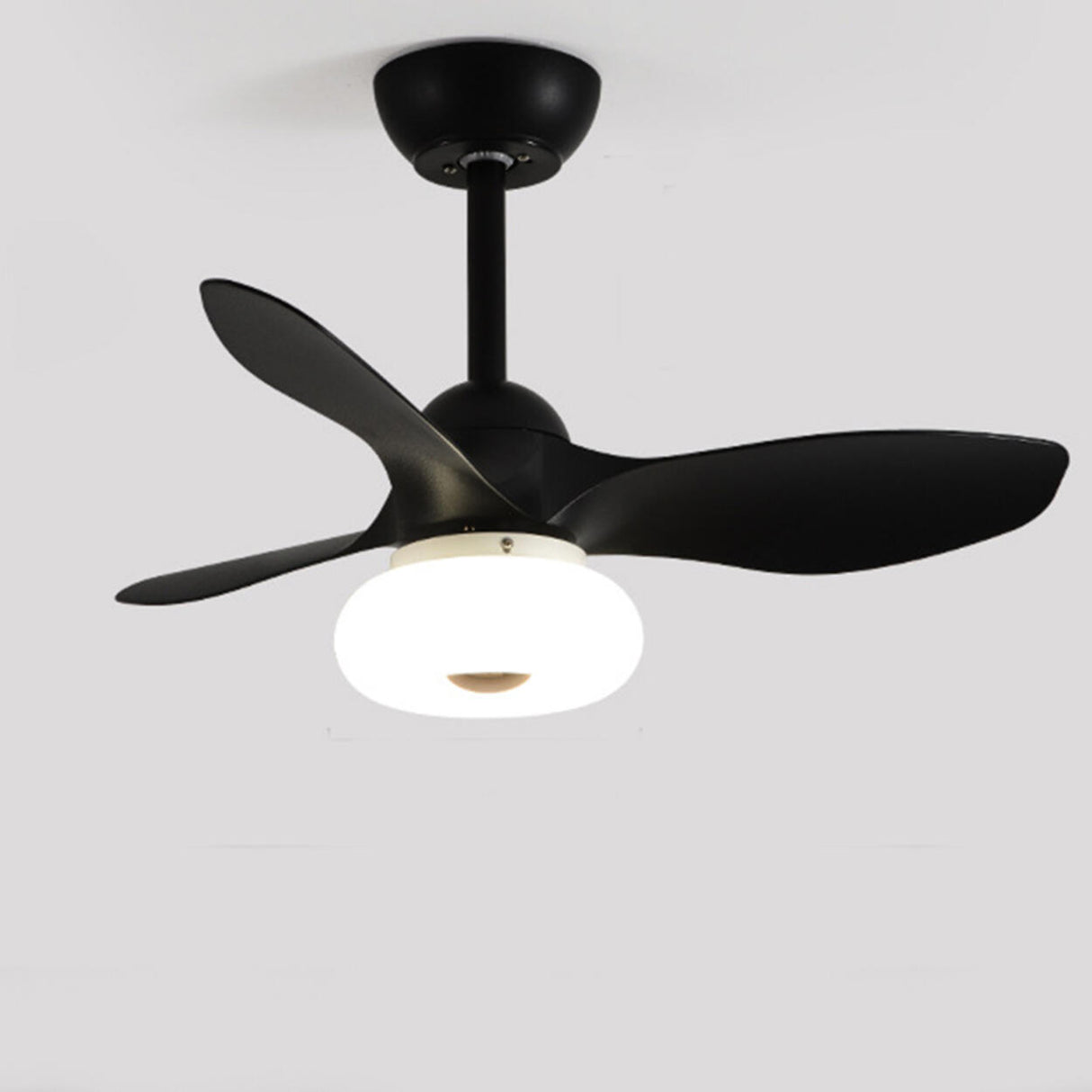 Simple Bedroom Wood 3 Blades Ceiling Fan with Light Image - 2