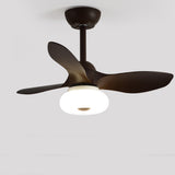 Simple Bedroom Wood 3 Blades Ceiling Fan with Light Image - 3