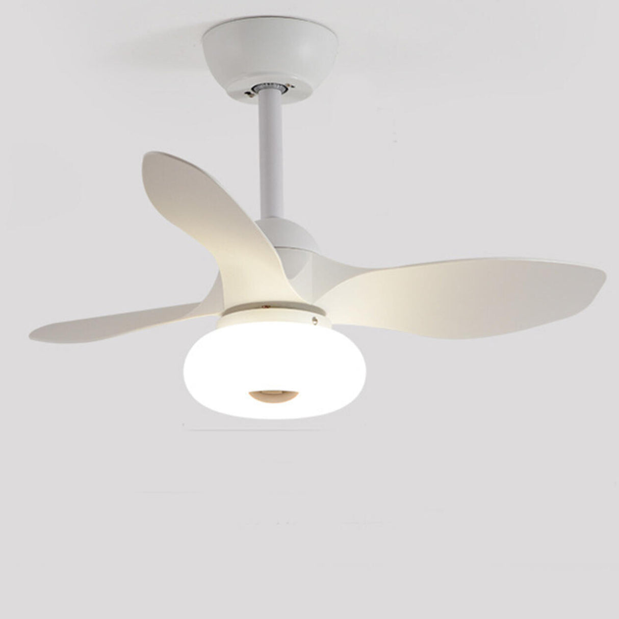 Simple Bedroom Wood 3 Blades Ceiling Fan with Light Image - 5