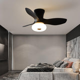 Simple Bedroom Wood 3 Blades Ceiling Fan with Light Image - 6